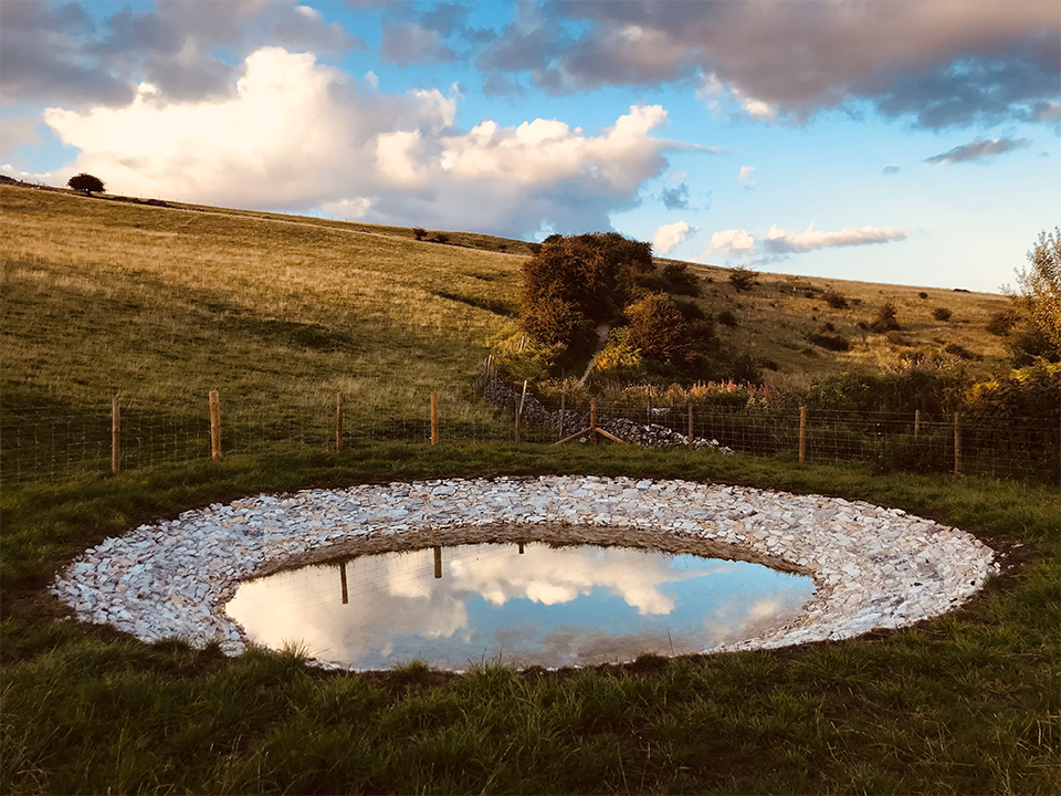 Photograph of restored dew pond